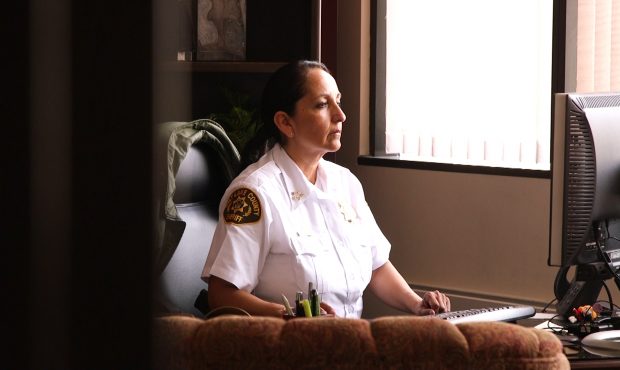 Salt Lake County Sheriff Rosie Rivera in her office....