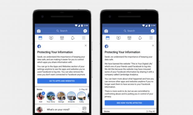 Some Facebook users can now see whether their data may have been obtained by political data firm Ca...
