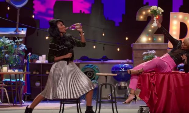 A scene from an episode of the HBO special, "2 Dope Queens."...