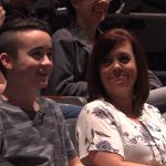 Griffin Ruiz and his mother, Kelli, attended a parent night sponsored by Zero Fatalities where they learned about how to be safer drivers. (Photo: KSL TV)