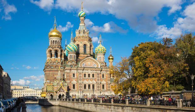 The Church of the Savior on Spilled Blood is one of the main sights of St. Petersburg, Russia...