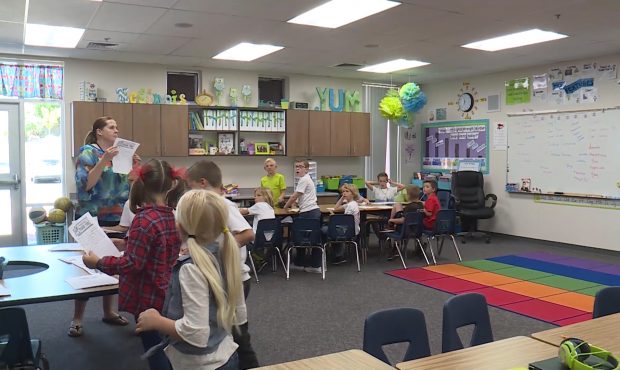Students in a classroom at Crimson View Elementary in St. George Thursday....