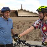 Thayne Harbaugh and his daughter, Tesla, participated in an urban cycling safety course sponsored by the Bicycle Collective in Provo. Source - KSL TV
