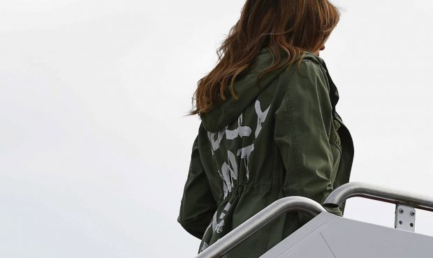 Ahead of her border visit, Melania Trump dons a jacket that says 'I really don't care. Do U?'...