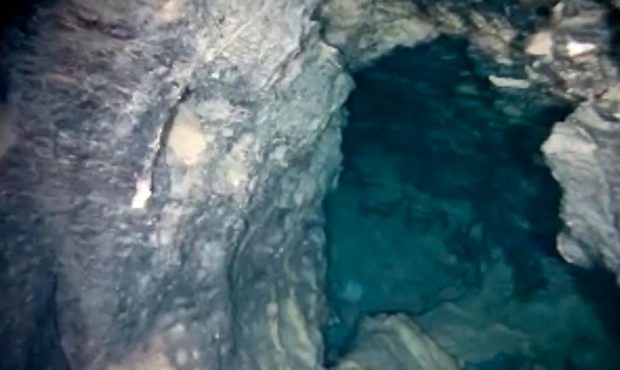 Small openings inside a cave in Logan Canyon show similar geology to the cave where rescuers are wo...