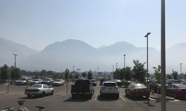Can you see the "Y" in BYU? It's behind all this smoke....