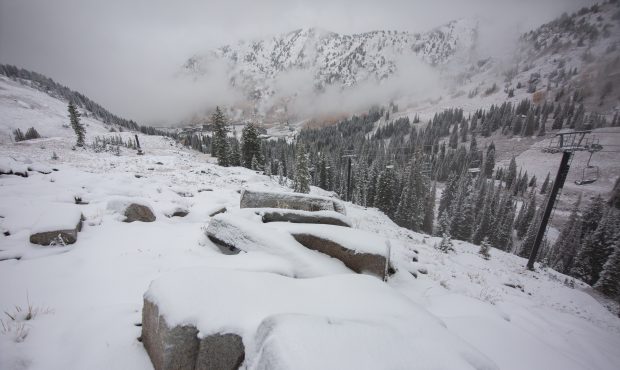 Alta Ski Area First Snow. Credit: Rocko Menzyk...