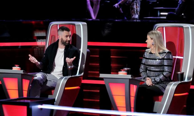 Adam Levine and Kelly Clarkson during The Battles, Part 2, on NBC's "The Voice" Photo: Trae Patton/...