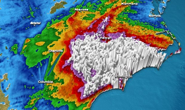 Four days' worth of rainfall and up to 3 feet of rain placed Hurricane Florence right behind Harvey...