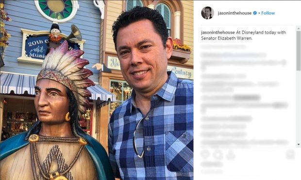 Former Utah Republican Rep. Jason Chaffetz posted a photo of himself Thursday with a wooden Native ...