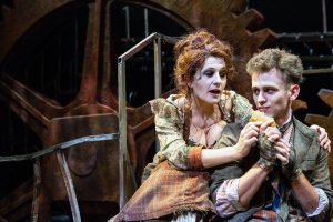 Anne Tolpegin as Mrs. Lovett and Blake Stadnik as Tobias Ragg in "Sweeney Todd" Photo courtesy of Pioneer Theatre Company