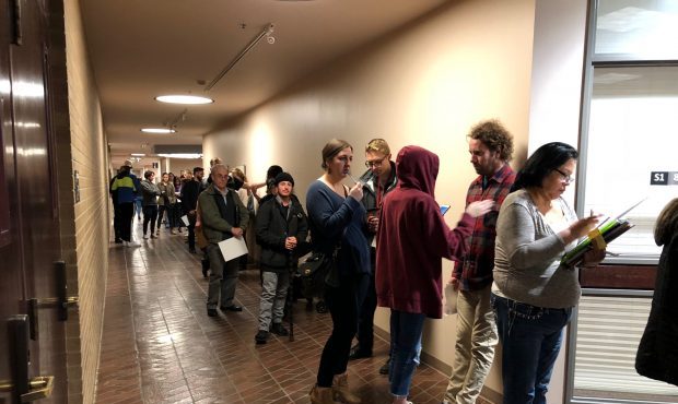 Long lines and long waiting times didn't stop Utah voters from casting their ballots during the mid...