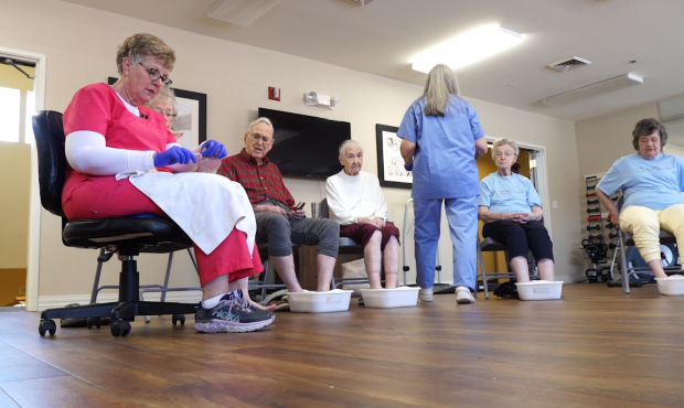 Elizabeth Huff said it's important for seniors to have their feet examined regularly....