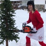 10) Emily Bdlogett poses with a chainsaw. (Family photo)