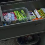 Krista Gibbons says about 30-40 students take food from this cabinet every day. (December 11, 2018)