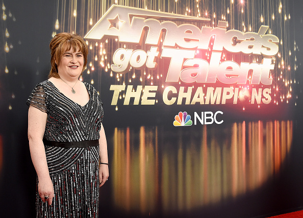 Susan Boyle arrives at "America's Got Talent: The Champions" Finale at Pasadena Civic Auditorium on October 17, 2018 in Pasadena, California. (Photo by Gregg DeGuire/Getty Images)