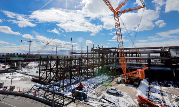 Construction continues at the Salt Lake City International Airport on Monday, March 5, 2018. (Scott...