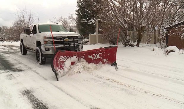 FILE PHOTO: Josh Beckstrom plowing snowy roads in a HOA, on the east bench of Layton on Feb. 19, 20...