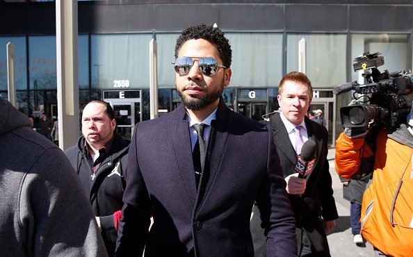 Actor Jussie Smollett leaves the Leighton Courthouse after his court appearance on March 26, 2019 i...