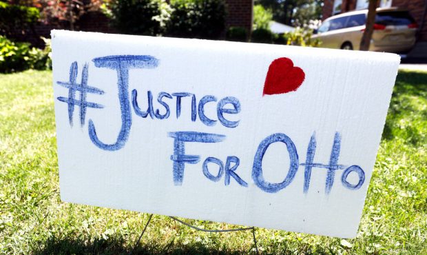 WYOMING, OH-JUNE 21:  A sign on the front lawn of Lauren Wadds Wyoming, Ohio home proclaims, "#Just...