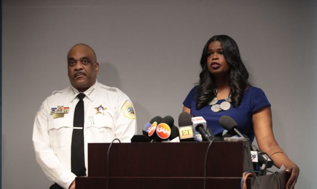 CHICAGO, ILLINOIS - FEBRUARY 22: Joined by Chicago Police Superintendent Eddie Johnson, Cook County...