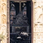 PARIS, FRANCE - APRIL 16: The interior of the Notre-Dame Cathedral is seen through a doorway following a major fire yesterday on April 16, 2019 in Paris, France. A fire broke out on Monday afternoon and quickly spread across the building, causing the famous spire to collapse. The cause is unknown but officials have said it was possibly linked to ongoing renovation work. (Photo by Dan Kitwood/Getty Images)