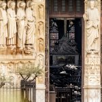 PARIS, FRANCE - APRIL 16: The interior of the Notre-Dame Cathedral is seen through a doorway following a major fire yesterday on April 16, 2019 in Paris, France. A fire broke out on Monday afternoon and quickly spread across the building, causing the famous spire to collapse. The cause is unknown but officials have said it was possibly linked to ongoing renovation work.  (Photo by Dan Kitwood/Getty Images)