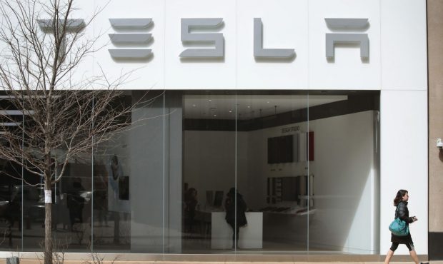 CHICAGO, IL - MARCH 30: A Tesla dealership offers cars for sale on March 30, 2018 in Chicago, Illin...