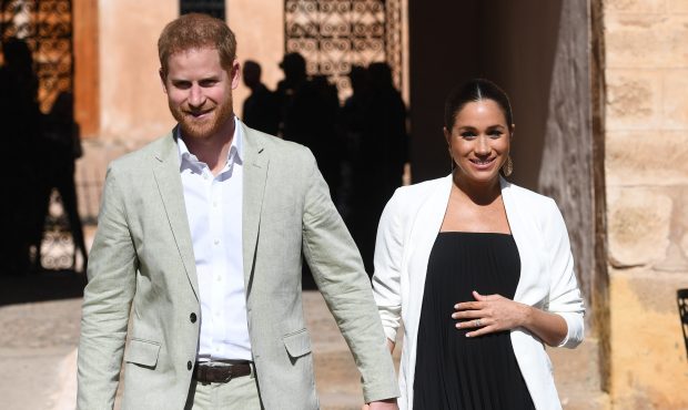 RABAT, MOROCCO - FEBRUARY 25:  Prince Harry, Duke of Sussex and Meghan, Duchess of Sussex walk thro...
