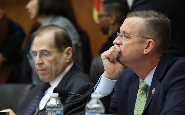 Ranking member Doug Collins (R-GA) (R) sits next to Chairman Jerrold Nadler (D-NY) during a House ...
