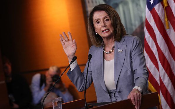 U.S. Speaker of the House Nancy Pelosi (D-CA) answers questions during a press conference at the U....
