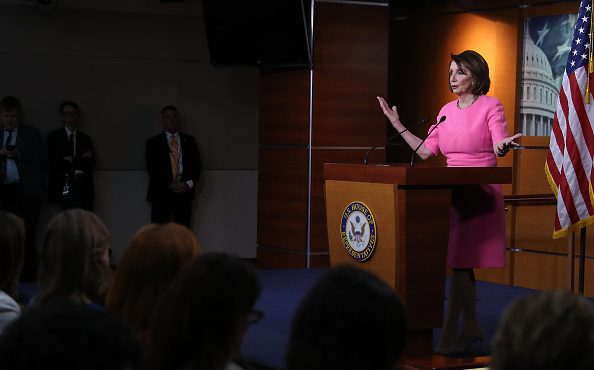 House Speaker Nancy Pelosi (D-CA) speaks during her weekly news conference on Capitol Hill May 23, ...