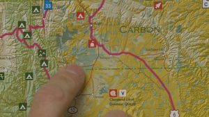 Tom Adams points out some camping opportunities in central Utah