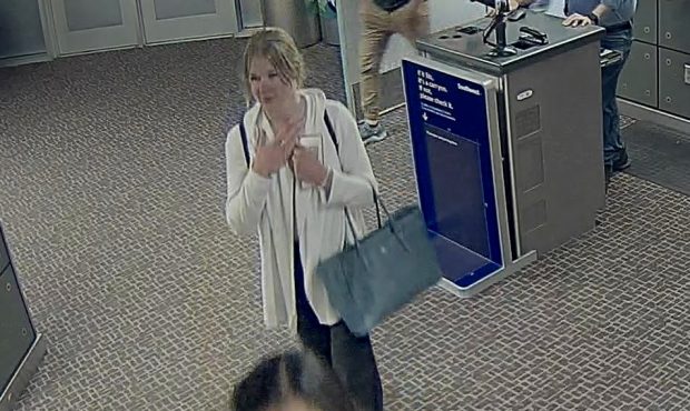 Mackenzie Lueck at the SLC International Airport on June 17th. 
Photo courtesy of SLC PD...