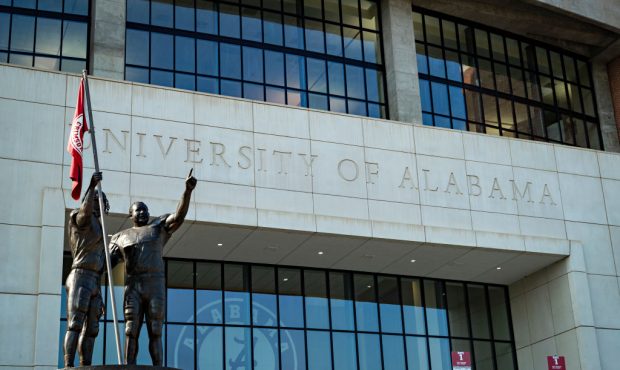 TUSCALOOSA, AL - SEPTEMBER 22: Statue outside of Bryant-Denny Stadium on the campus of the Universi...