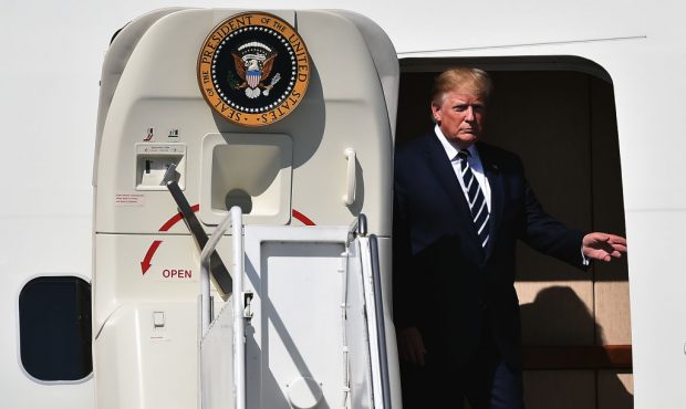 SHANNON, IRELAND - JUNE 05: US President Donald Trump exits Air Force One after touching down at Sh...