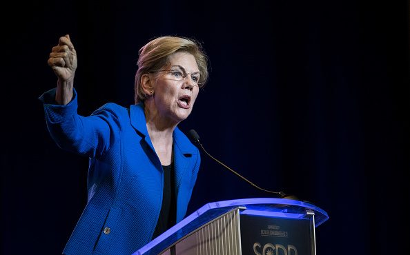 Democratic presidential candidate, Sen. Elizabeth Warren (D-MA) addresses the crowd at the 2019 Sou...