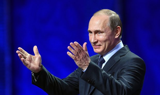 SAINT PETERSBURG, RUSSIA - JULY 25:  Vladimir Putin, President of Russia speaks during the Prelimin...