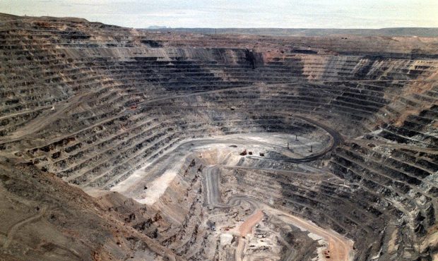 FILE - This undated file photo shows Barrick Goldstrike Mines' Betze-Post open pit near Carlin, Nev...
