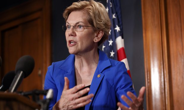 Sen. Elizabeth Warren, D-Mass., speaks about a bill to cancel student loan debt, Tuesday, July 23, ...