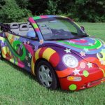 A custom made 1998 Volkswagen Beetle, featured in the movie "Austin Powers 2: The Spy Who Shagged Me," is seen on display in August 2000 in Fort Wayne, IN  (Photo by Online USA)