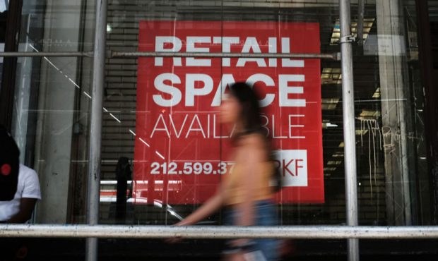 A closed retail store is shown along a Manhattan street July 24, 2019 in New York. U.S. Treasury Se...