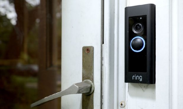 FILE: A doorbell device with a built-in camera made by home security company Ring is seen on August...