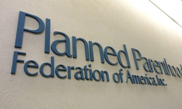 A sign hangs in the offices of the Planned Parenthood Federation of America(Photo by Mario Tama/Get...