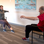 Sixty-year-old Mike Jorgensen does physical therapy with Intermountain Healthcare's Allison Merrell.