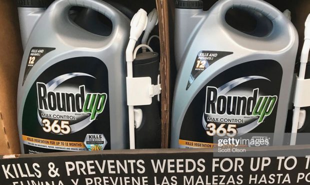 Roundup weed killing products are offered for sale at a home improvement store on May 14, 2019 in C...