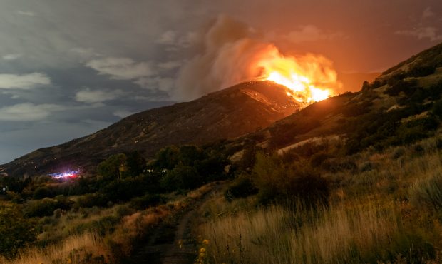 The Francis Fire burns in Davis County on Sept. 16, 2019. (Shawn Stewart)...