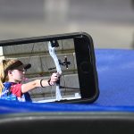 Weatherspoon prepares to shoot at the Youth World Archery Championships in Madrid.
