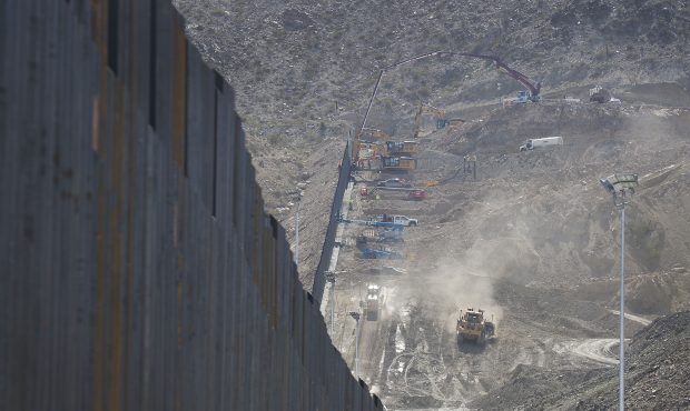 Construction crews work on the border wall in Sunland Park, New Mexico. (Photo by Joe Raedle/Getty ...