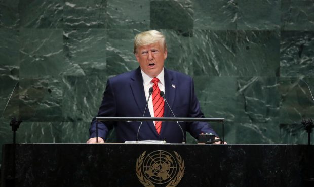 U.S. President Donald Trump addresses the United Nations General Assembly at UN headquarters on Sep...
